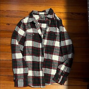 Natural Reflections Plaid Button Down Shirt - Red, Green, White
